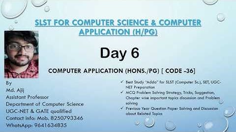 SLST for Computer Application , Syllabus Discussion: Lecture - 06 (Data Structure)