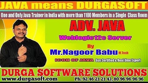 Adv Java ||Executing Servlets Application with  "Weblogic12c Server"​ ||  by Nagoor Babu Sir