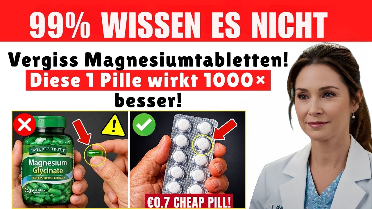 Bevor Sie wieder Magnesiumglycinat kaufen: DIESE Tablette wirkt 1.000.000x besser! (Senioren)