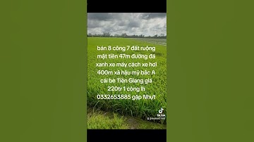 bán 8công đất ruộng mặt tiền 47m xã hậu mỹ bắc A cái bè Tiền Giang lh 0332653885 gặp Nhựt