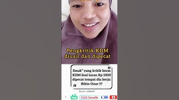 Emak² yang kritik keras KDM Soal luran Rp 1000 dipecat tempat dia kerja : Bikin Onar !!?