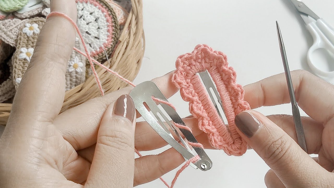 Crochet Hair Clip | easy crochet tutorial | merajut jepit rambut mudah