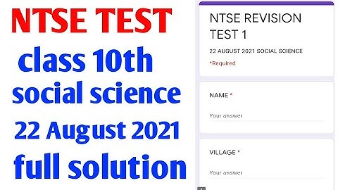 pseb board,  NTSE REVISION TEST CLASS 10TH SOCIAL SCIENCE ,22 August 2021, full solution