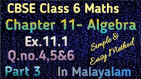 Q.no. 4,5&6 Exercise 11.1 CBSE Class 6 Maths Chapter 11 In Malayalam/CBSE Classes By Grace Jose