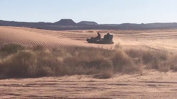 Scat hovercraft flight over sand near Moab, Utah
