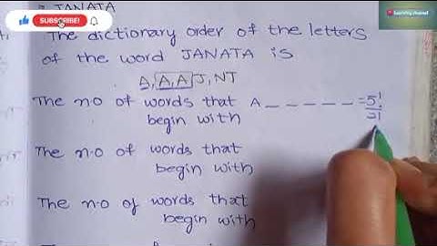 rank# of the word  AJANTA# JANATA# maths 2a# permutation important 4 mark question