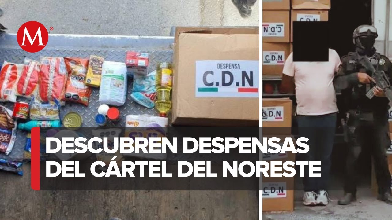 Detienen a conductor de tractocamión con despensas del Cártel del Noreste