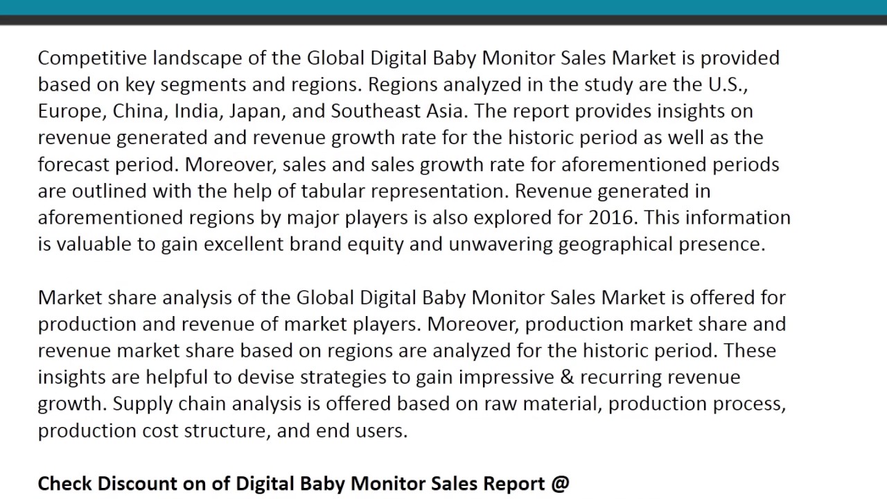 Global Digital Baby Monitor Sales Market Report Forecast 2017-2021