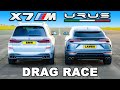 Lamborghini urus v bmw x7 m60i drag race