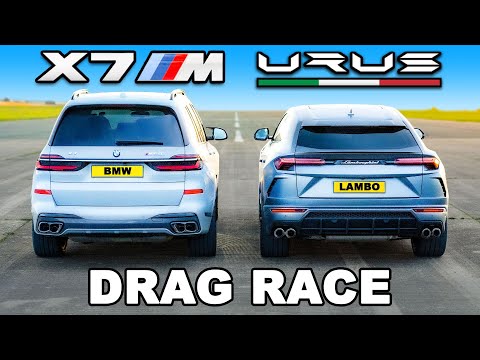 Lamborghini Urus v BMW X7 M60i: DRAG RACE