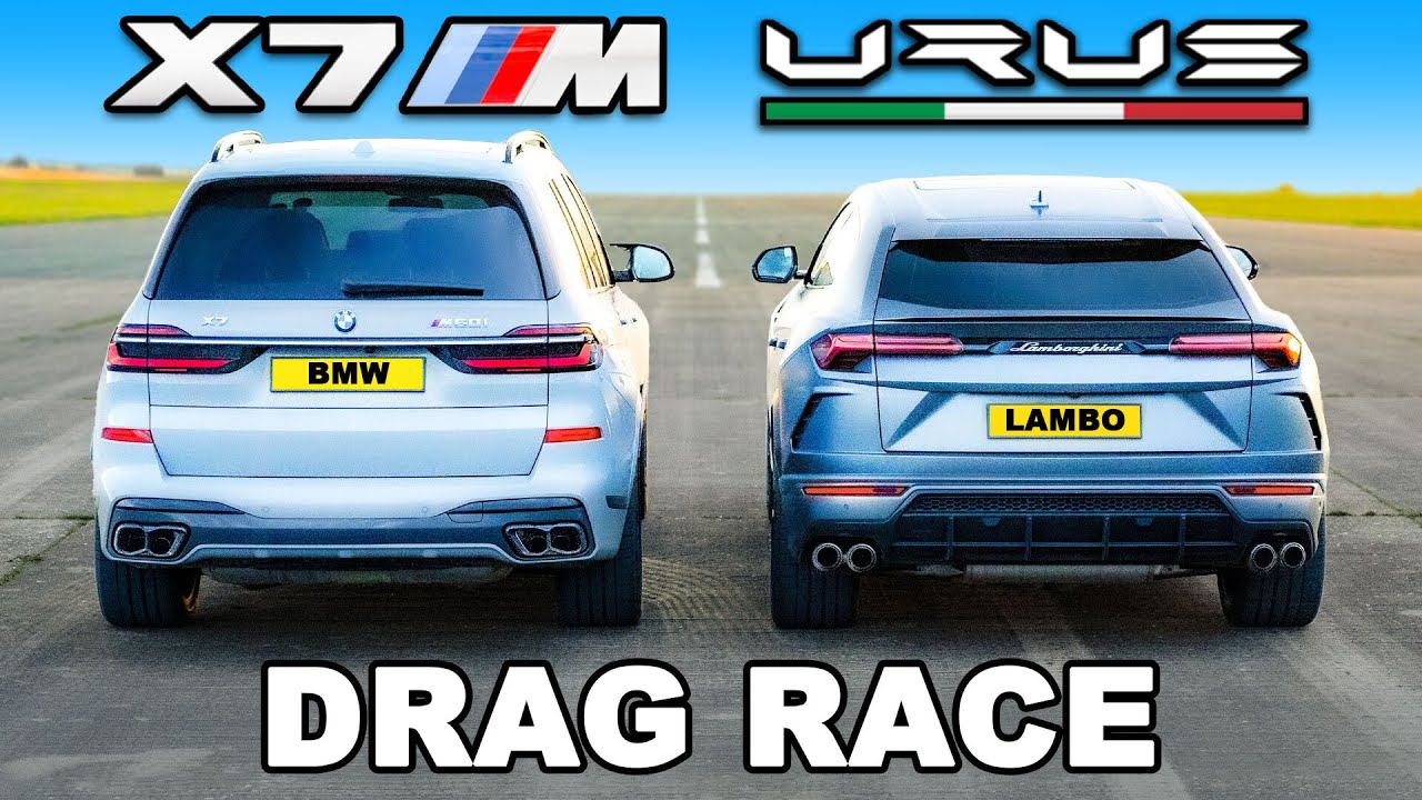 ⁣Lamborghini Urus v BMW X7 M60i: DRAG RACE