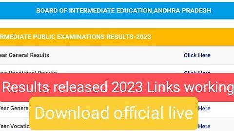 AP Inter 1st & 2nd Year 2023 Results Released|Download|Live
