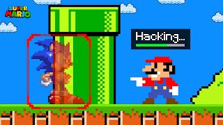 Mario using HACKS To Cheat in Super Mario Bros. Hide N Seek!