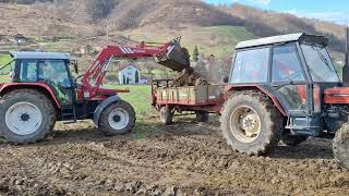 Tovarenje i razbacivanje đubriva| Steyr 9094 Zetor 6045