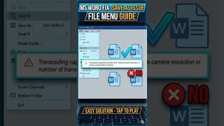 MS Word File Menu Explained