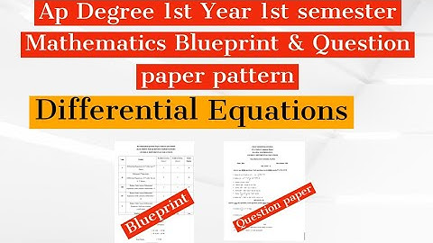 Acharya Nagarjuna university  Degree 1st Year 1st semester Mathematics Blueprint & Question paper