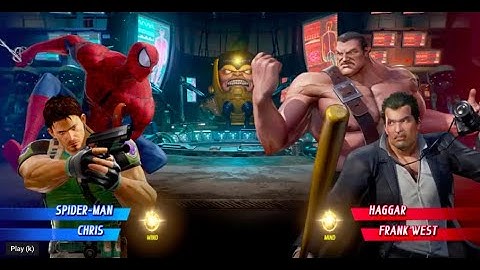 Spider-man and Chris vs Haggar and Frank West - MARVEL VS. CAPCOM: INFINITE