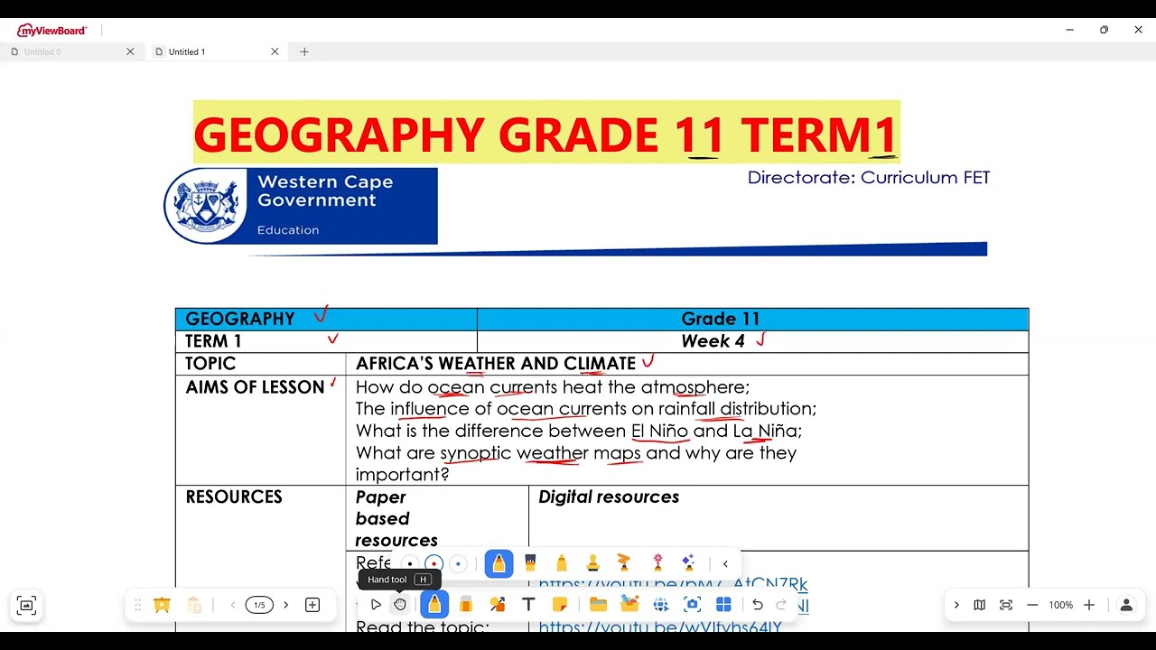 Geography Grade 11 Africa's Weather and Climate Term 1 March Exam Preparations
