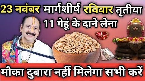23 नवंबर मार्गशीर्ष रविवार तृतीया तिथि को 11 गेहूं के दाने वाला उपाय जरूर करें।।prdeep misrhra ji 
