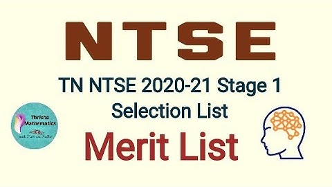 TN NTSE 2020-21 stage 1 Selection List Released