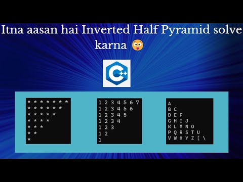 This trick helps you to do any Inverted half pyramid in hindi | C++| Java|Python|Detail explanation.
