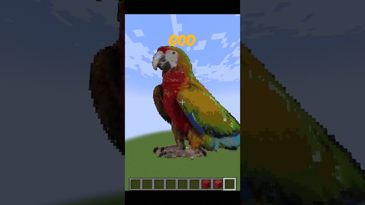 Noob vs Pro vs Hacker vs God Parrot Pixel art #shorts #minecraft #noobvsprovshackervsgod #pixelart