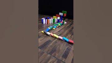 new type of Domino tricks with a zigzag line and a stair building #trending domino
