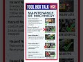 Maintanance of Machinery // Tool Box Talk // Construction Safety