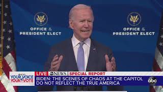 Joe Biden calls on Capitol mob to 'pull back,' urges restoring decency