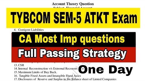 TYBCOM SEM-5 CA Most Imp Questions & Passing Full Strategy || Atul Sir