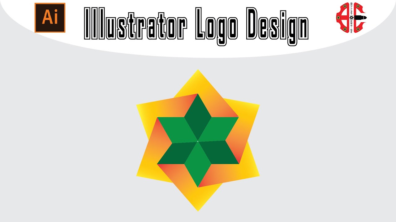 Illustrator Logo Design from Geometric Shapes - 3D Star Logo Design in Illustrator #logo