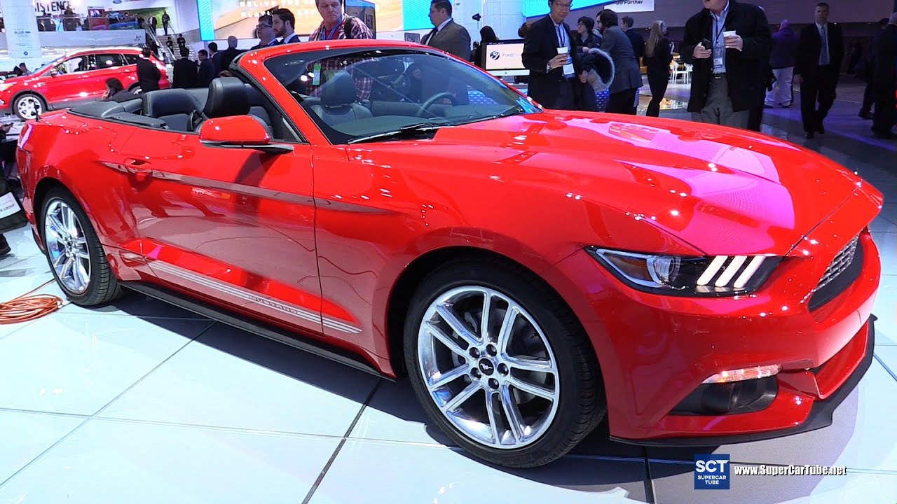 16 Ford Mustang Convertible Exterior And Interior Walkaround 16 Detroit Auto Show Youtube