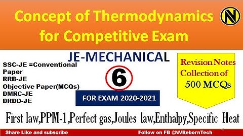 Concept of Thermodynamics for Competitive Exam With MCQs part-6
