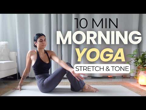 10 MIN MORNING YOGA || Strengthen, Stretch & Tone Full Body (Yoga With Nancy)