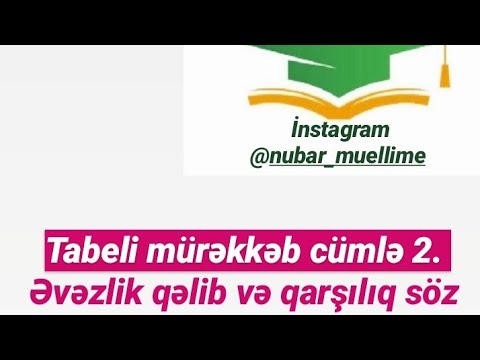 Tabeli mürəkkəb cümlə 2. Əvəzlik qəlib, qarşılıq söz nədir. IX sinif