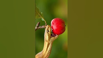 Golden Snake’s Perfect Bite on Mini Apple Tree | Ultra-Realistic 4K Macro #asmr #snake #miracinonyx
