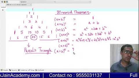 Pascals Triangle Program in C by Prateek Jain