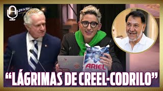 NOROÑA se burla de SANTIAGO CREEL por sus "lágrimas de Creel-codrilo"; MACA le ENTREGA un “ARIEL”