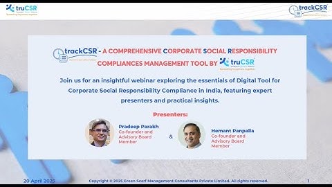 trackCSR A comprehensive CSR Compliance Management Tool By truCSR