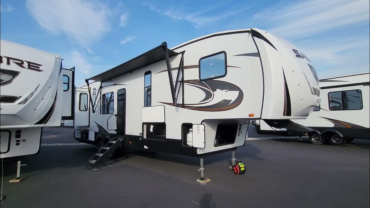 Raised Rear Den 2023 Sabre 350RL Fifth Wheel by Forestriver RV at