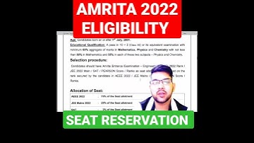 Amrita revised Eligibility criteria for 2022 | Seat reservation #shortsvideo #shorts #Amrita #cutoff