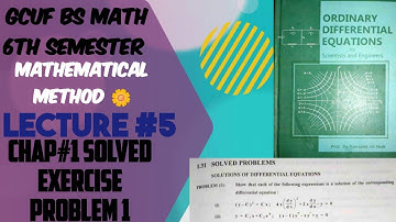 Chapter #1 solved problems related to solution of Differential Equation |Nawazish Ali Shah Book.