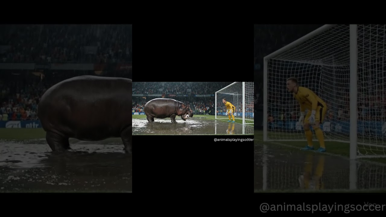 HIPPO'S INSANE SOCCER MOVE LEAVES GOALKEEPER SPEECHLESS! 🦛⚽💦