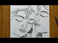 How to draw lord radha and krishna easy pencil sketch drawinghow to draw lord krishna  radha