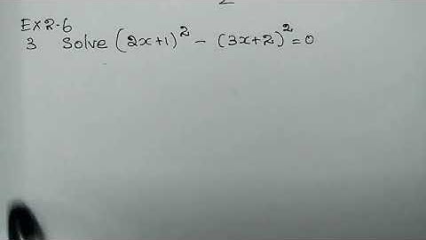 ##TN class 11 exercise 2.6 sum number 4 | solve (2x+1)²-(3x+2)²=0