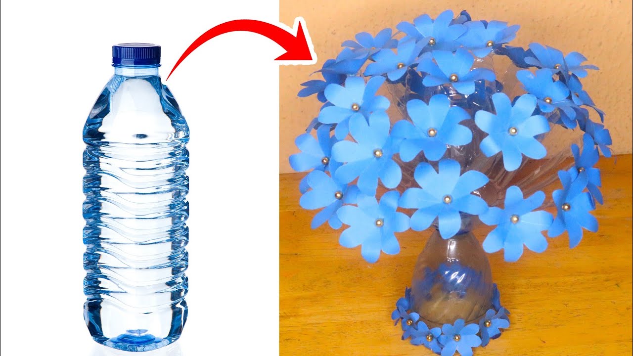 Plastic Bottle Flower Vase Craft Paper Flowers Home Decoration