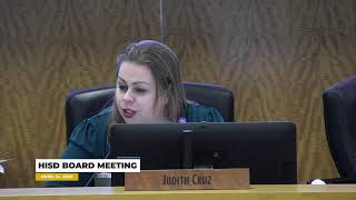 HISD Board Meeting 4-14-22
