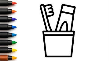 How to Draw Toothpaste & Toothbrush • Quick Toothbrush & Toothpaste Sketch • Simple Beginner Drawing