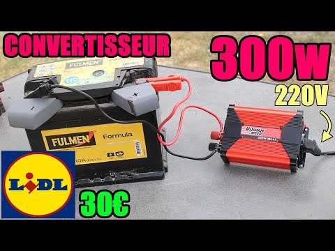 LIDL convertisseur 12v 220v prise allume cigare pure sinus ? 300w une prise 220V dans la voiture!  @BricovideoOvh