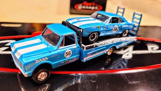 ACME Trading Dana Chevrolet 1967 Old Blue Camaro and C-30 Ramp Truck Sneak Preview